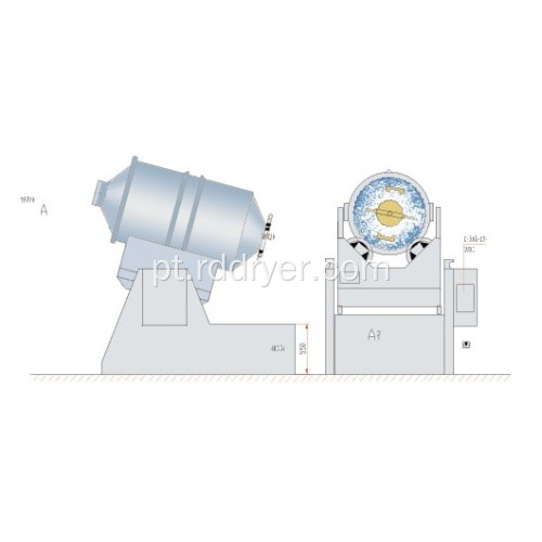 Máquina de mistura bidimensional máquina-Eyh de mistura de pó de gêneros alimentícios